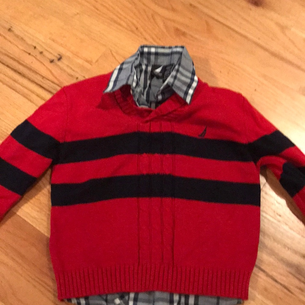 Boys nautica sweater and dress shirt size 3t